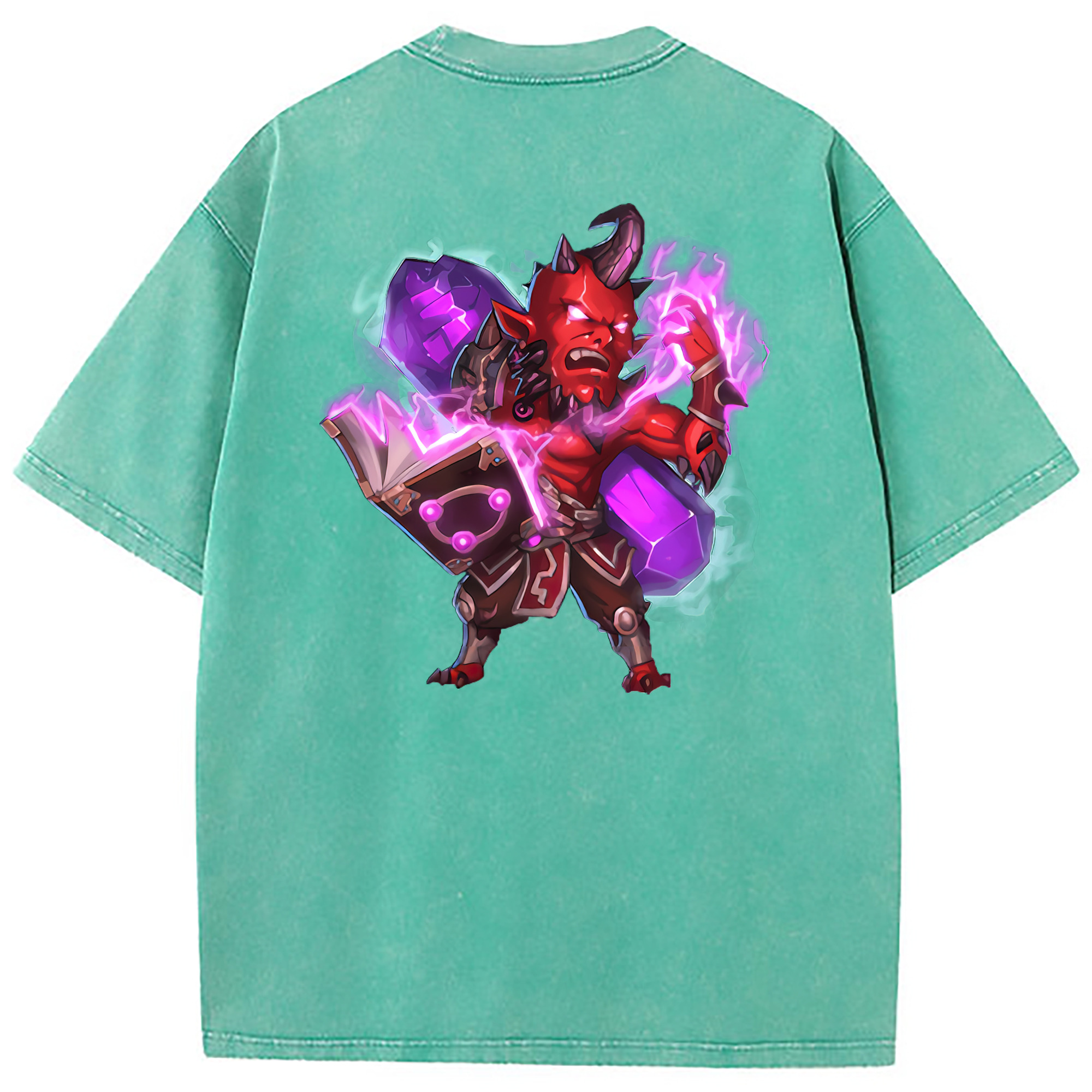 （画像用） リーグ・オブ・レジェンド League of Legends LOL 綿100% ヴィンテージ風 半袖Tシャツ（背面プリント）